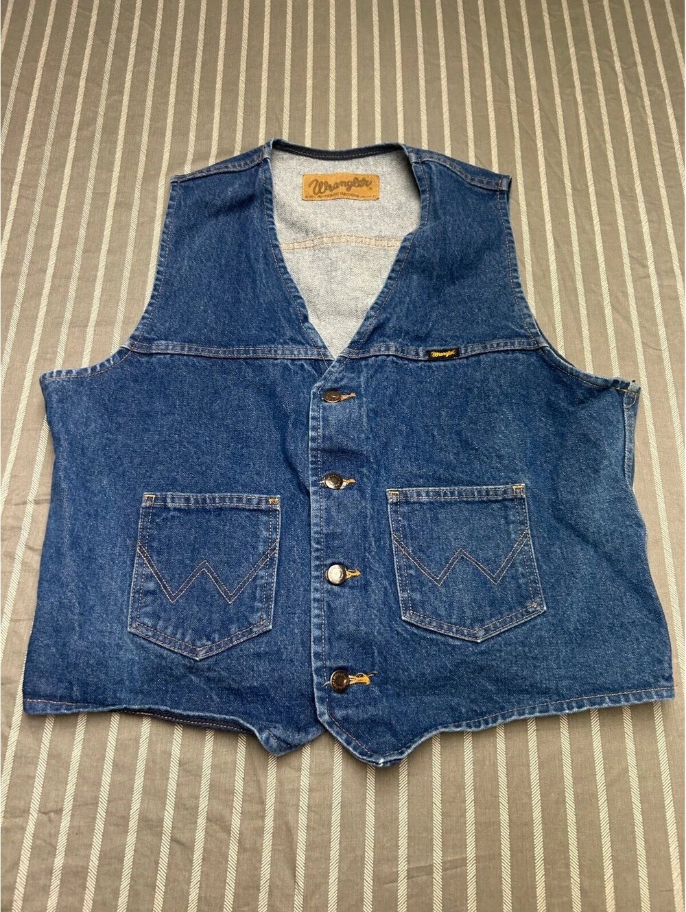 Vintage Wrangler M-159 Authentic Western Jacket Jeans Denim Vest Medium